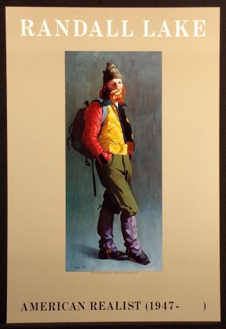 Randall Lake " The Cross Country Skier " Vintage Art Advertisement Poster,  Obo