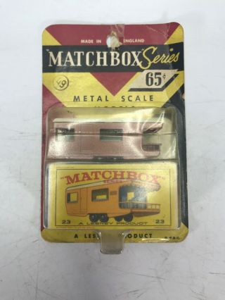 Extremely Rare 1964 Matchbox Lesney 23 Pink Trailor Caravan In Blister Pack