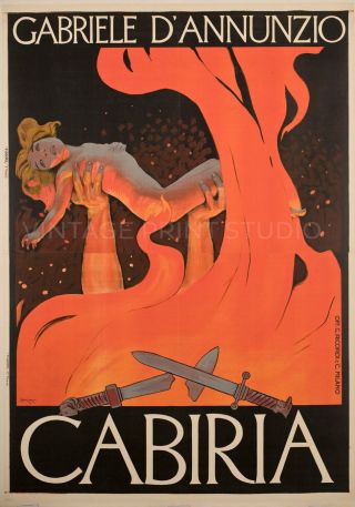 Cabiria 1914 Vintage Italian Film Movie Poster Giclee Canvas Print 20x28
