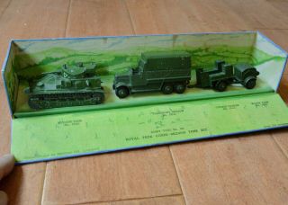 Meccano England Dinky 151abcd Boxed Prewar Set Vickers Trailers,  Army Military