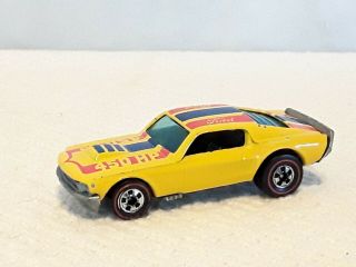 1974 Hot Wheels Redline Yellow Mustang Stocker Blue Stripe