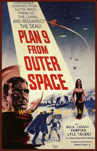 Plan 9 From Outer Space 1959 Science Fiction Horror Film Vintage Poster Print 4