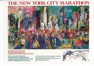 Leroy Neiman Poster For 1979 York City Marathon - 16x11 Offset Lithograph