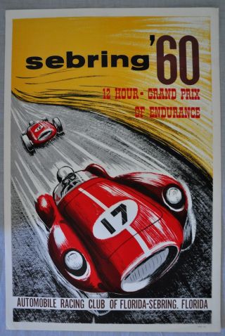 Poster 1960 car racing sebring florida usa porsche 2