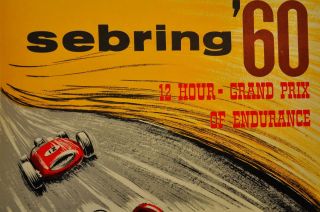 Poster 1960 car racing sebring florida usa porsche 3