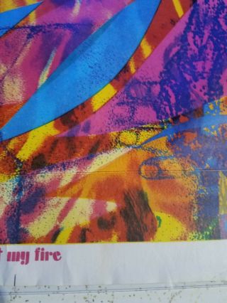 Vintage Poster Blacklight Hippie Light My Fire 1970s 1960s Love Peace Sexy 4