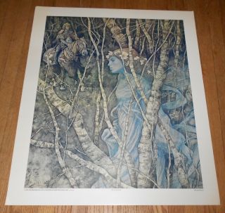 1978 Vintage Poster The Elfin Maid By Brian Froud Fairies Fairy 24x20