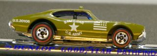 ☆Hot Wheels Redline Olds 442 Army Staff Car INCREDIBLE Tampos 100 ☆ 11