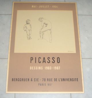 Vintage 1954 Pablo Picasso Exhibition Poster - Paris