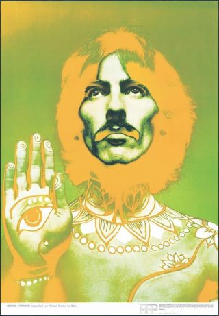 Pop Art Poster Of George Harrison By Avedon For Stern 1967 Beatles