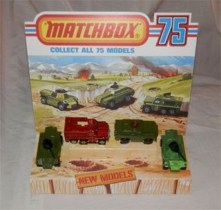 Rare. ,  Original1970s.  Lesney.  Matchbox Superfast Store Display Card.  Army.