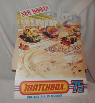 Rare,  Original70s.  Lesney.  Matchbox Superfast Store Display Card.  Construction.