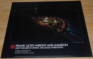 Frank Lloyd Wright And Madison 1988 Poster Print University Of Wisconsin Event