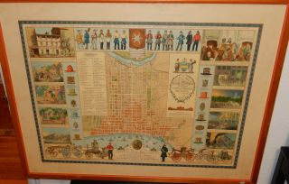 A Map Of The City Of Philadelphia The Insurance Co Of N.  America Old 1938 Poster