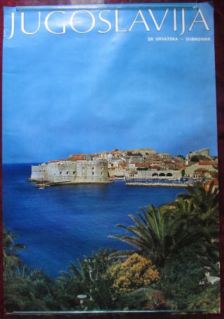 1977 Touristic Poster Yugoslavia Croatia Dubrovnik Tourism Adriatic Sea