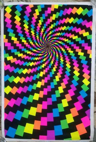 1972 " Electric Rainbow " Psychedelic Flocked Black Light Poster.