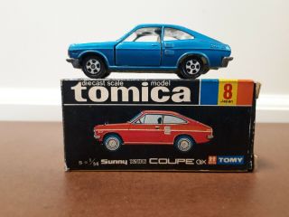 Tomica - No.  8 - Nissan Sunny 1200 Coupe Gx " 1a Wheel  Made In Japan "