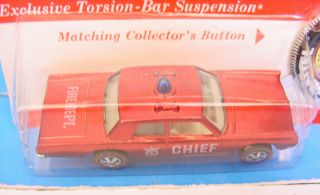HOT WHEELS REDLINE FIRE CHIEF CRUISER RED US BASE MINTY CARDED UNPUNCHED 3