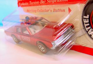 HOT WHEELS REDLINE FIRE CHIEF CRUISER RED US BASE MINTY CARDED UNPUNCHED 4
