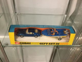 Corgi Toys Gs36 Oldsmobile Toronado With Glastron Speed Boat & Trailer