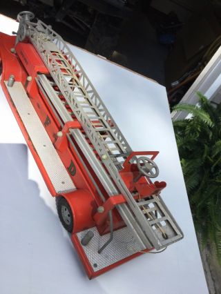 1950’s Tonka Tfd No.  5 Aerial Ladder Fire Truck Very