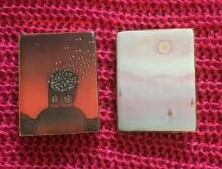 Jean - Michel Folon - Colletables For The Posters By 2 Poster Pins Very Rare