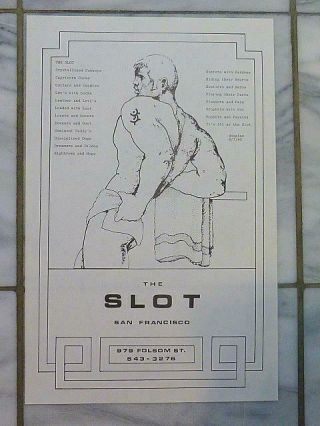 1980 The Slot Club San Francisco Nude Backside Beefcake Poster Gay Interest