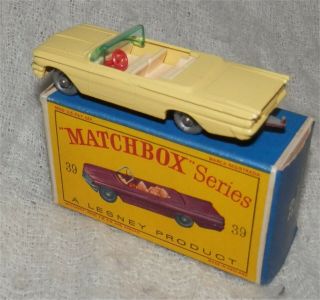 1960s.  Matchbox,  Lesney.  39 Pontiac Convertible.  Red Steering Wheel.