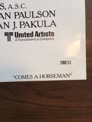 Vintage Movie Poster Comes A Horseman Signed by Artist Robert McGinnis 4