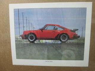 Vintage Porsche Carrera Model Poster 1985 Car Garage Inv G4295