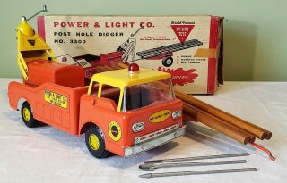 Nylint Toys Ford Coe Cab Power & Light Co.  Post Hole Digger Set 3300 50 