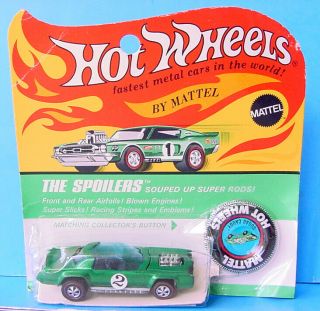 1960s Hot Wheels Redline Sugar Caddy Dark Green ? Base Minty Carded