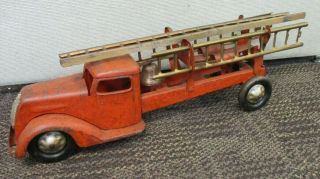 Vintage Structo? Pressed Steel Ladder Fire Truck 18 Inches