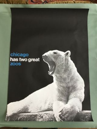 Vintage 1960’s Chicago Zoo Graphic Design / Travel Poster 35x50”