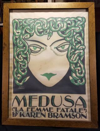 Art Deco Poster For 1927 Play " Medusa " Artist Aubrey Hammond Lithograph