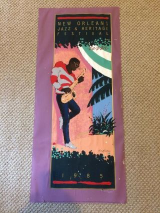 1985 Orleans Jazz Fest 18 " X 36 " Poster By Tore Wallin 7164/12500