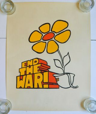 End The War Vietnam Anti - War Blacklight Poster (1960s) [18x23]