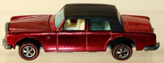 Dte 1969 Hot Wheels Redline 6276 Metallic Red Rr Silver Shadow W/bl Roof Wh Int