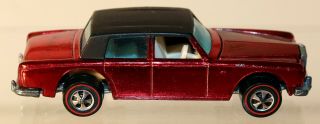 DTE 1969 HOT WHEELS REDLINE 6276 METALLIC RED RR SILVER SHADOW W/BL ROOF WH INT 2