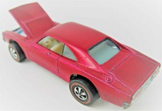 Hot Wheels Redline 1969 Dodge Custom Charger MOPAR - Spectraflame ROSE Near 2