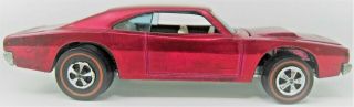 Hot Wheels Redline 1969 Dodge Custom Charger MOPAR - Spectraflame ROSE Near 3