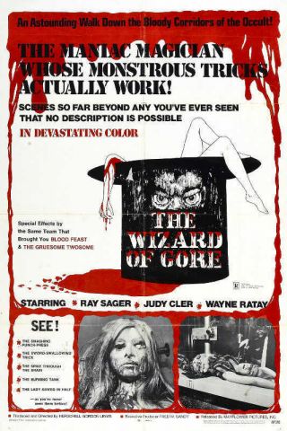 1970 The Wizard Of Gore Vintage Horror Film Movie Poster Print 36x24 9mil Paper