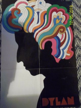 Vintage 1967 Bob Dylan Milton Glasser Poster (22 " X33 ") " Vg,  "