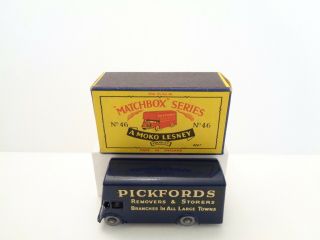 1960 MOKO Lesney Matchbox No.  46 ' PICKFORDS REMOVAL VAN ' - see photos & more Models 2