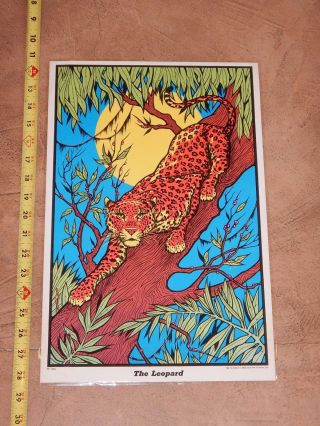 Vintage 1972 The Leopard Blacklight Poster Head Shop