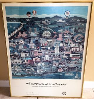 Rita Schroeder " We The People Of Los Angeles " Hand Signed Numbered Poster Framed