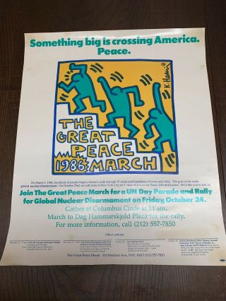 Keith Haring 1986 “the Great Peace March” Poster Printing