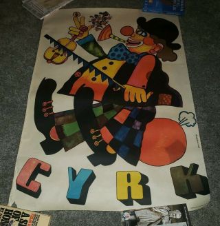 Vintage 1970s Cyrk Polish Circus Art Advertising Poster Stachurska