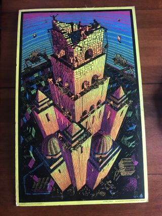 Victory Tower Blacklight Vintage Poster 60 