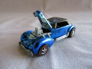 1971 Hot Wheels Redline Classic Cord In Blue,  U.  S.  W/ Orig Roof,  Some Toning